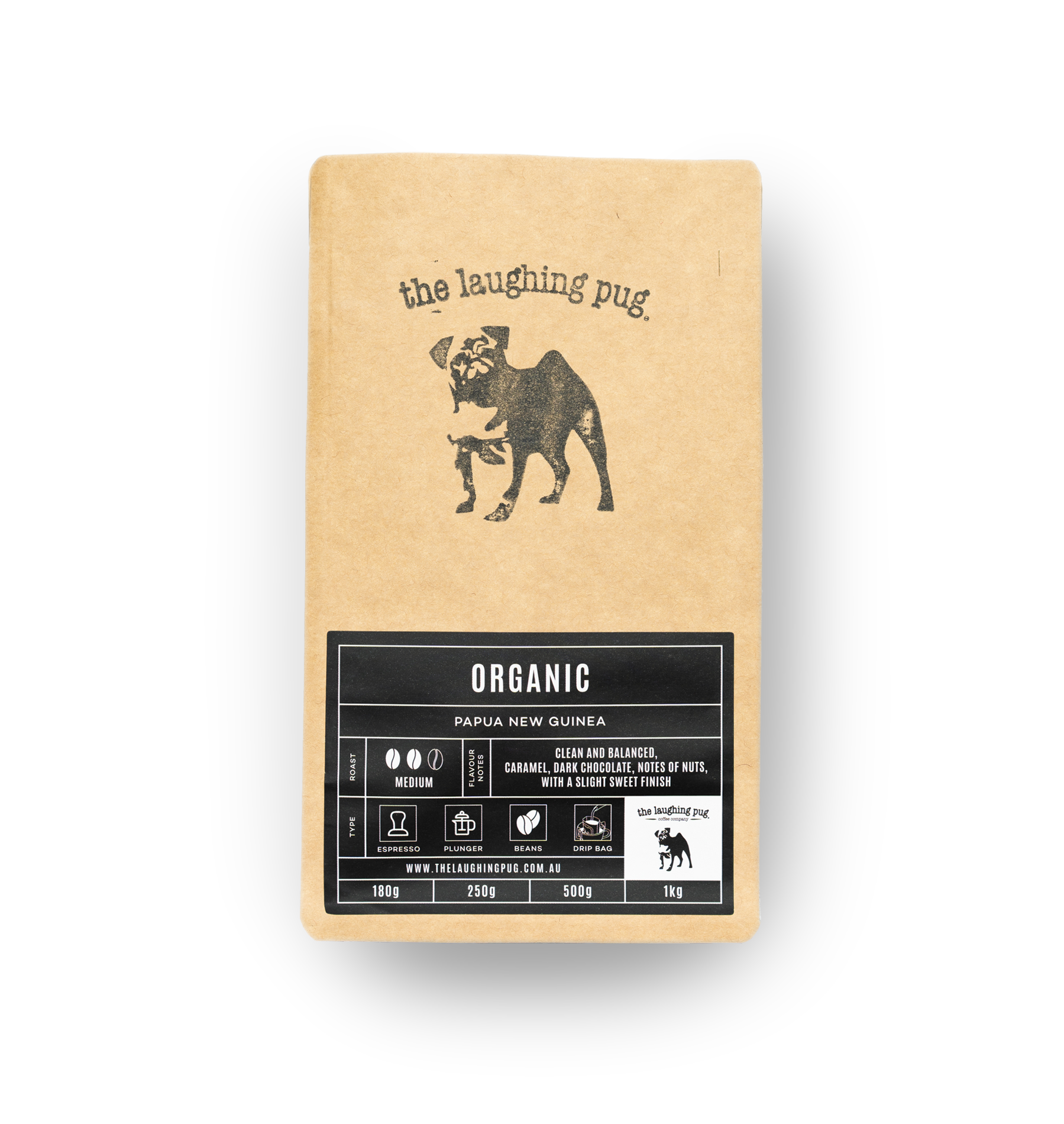 The Laughing Pug's Premium Whole Coffee Beans